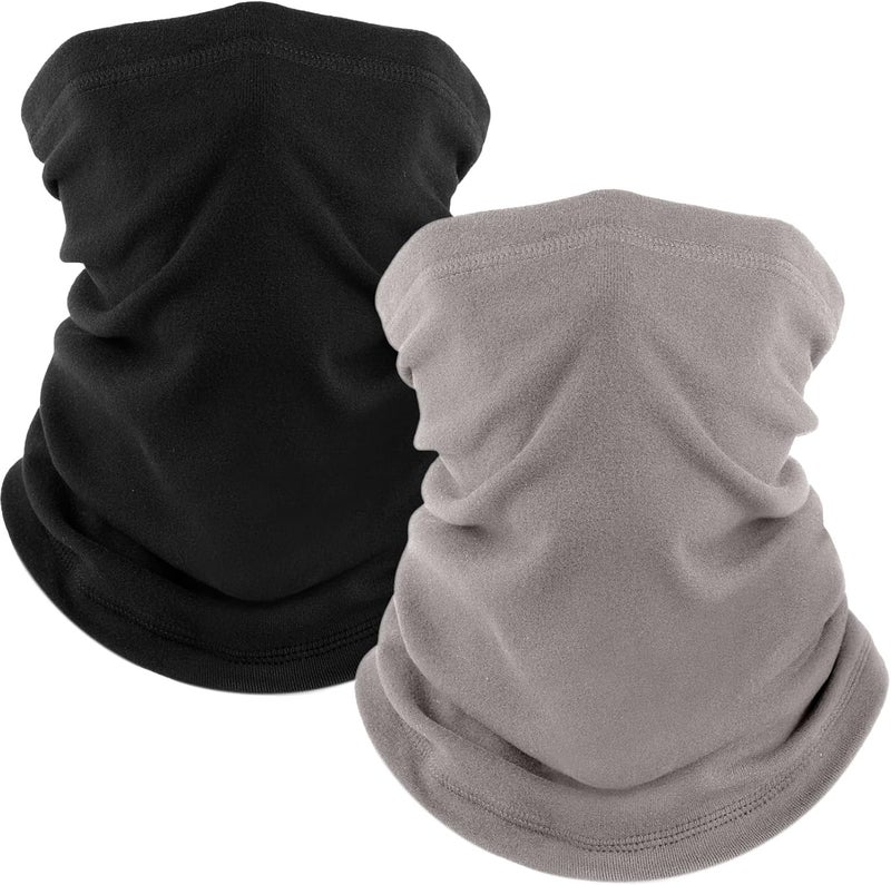 Fuinloth 2 Pack Winter Neck Gaiter, Fleece Warmer Scarf Cold Weather Face Mask Cover for Men/Women - Image 1